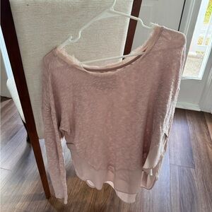 Deletta Soft Pink Long Sleeve Top